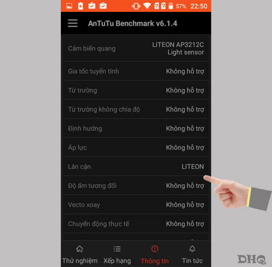 Thông tin các cảm biến